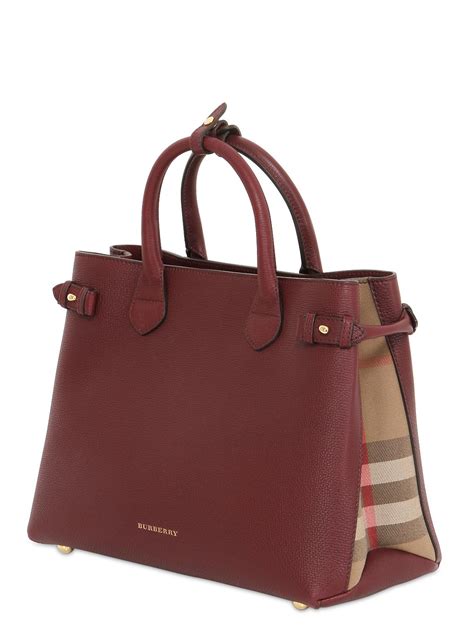 burberry london medium banner leather check bag|Shop Burberry Medium London Check Tote Bag .